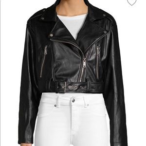 Renvy cropped moto jacket
